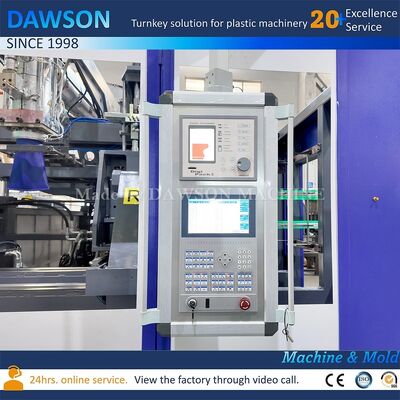 4 स्क्रू हीटिंग ज़ोन प्लास्टिक ब्लो मोल्डिंग मशीन एचडीपीई जेरीकैन बोतल उत्पादन लाइन क्लैम्पिंग फोर्स 270 केएन प्रौद्योगिकी