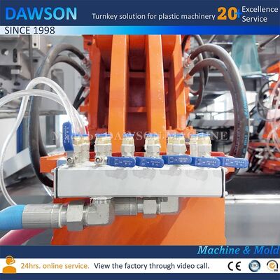 एचडीपीई 5L जेरीकैन हाई स्पीड प्लास्टिक मैन्युफैक्चरिंग के लिए प्रति घंटे 130 किलोग्राम आउटपुट एक्सट्रूज़न ब्लो मोल्डिंग मशीन