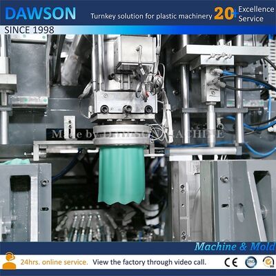 बेरिलियम तांबे के सांचे की सामग्री के साथ एल्यूमीनियम 5L 8L 10L प्लास्टिक बोतल ब्लोइंग मशीन एचडीपीई मशीन चक्र समय 21.6 सेकंड