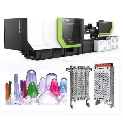 76.5 किलोवाट शक्ति 48 गुहा पीईटी प्रीफॉर्म इंजेक्शन मोल्डिंग मशीन प्रति शॉट चक्र समय 10 सेकंड के साथ